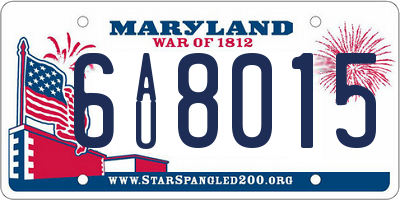 MD license plate 6AU8015