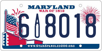MD license plate 6AU8018