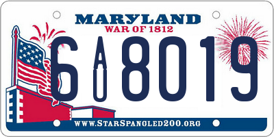 MD license plate 6AU8019