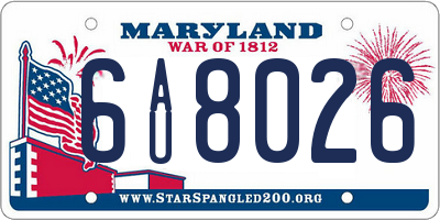 MD license plate 6AU8026