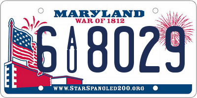 MD license plate 6AU8029