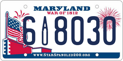 MD license plate 6AU8030