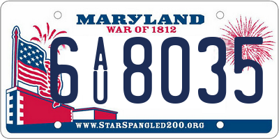 MD license plate 6AU8035