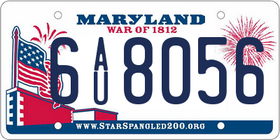 MD license plate 6AU8056