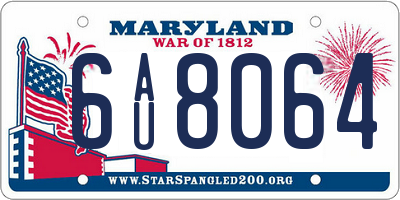 MD license plate 6AU8064