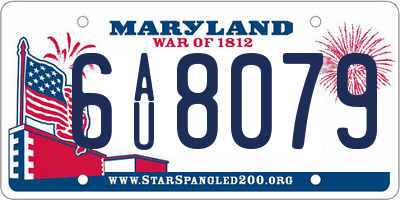 MD license plate 6AU8079