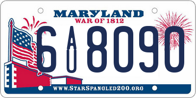 MD license plate 6AU8090