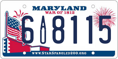 MD license plate 6AU8115