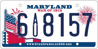 MD license plate 6AU8157