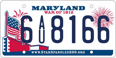 MD license plate 6AU8166