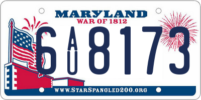 MD license plate 6AU8173