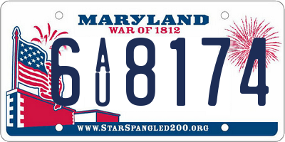 MD license plate 6AU8174