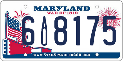 MD license plate 6AU8175