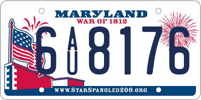 MD license plate 6AU8176