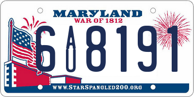 MD license plate 6AU8191