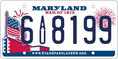 MD license plate 6AU8199