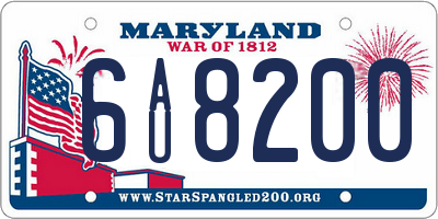 MD license plate 6AU8200