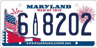 MD license plate 6AU8202