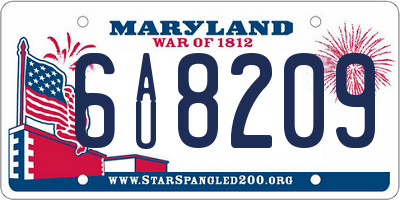 MD license plate 6AU8209