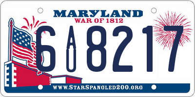 MD license plate 6AU8217