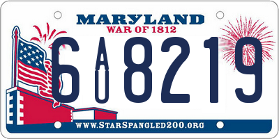MD license plate 6AU8219