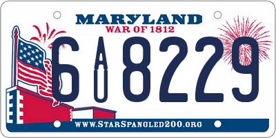 MD license plate 6AU8229