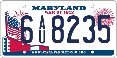 MD license plate 6AU8235