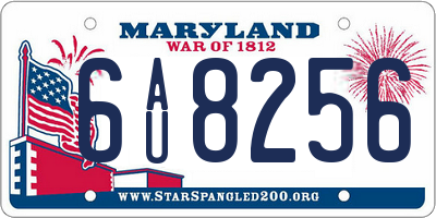MD license plate 6AU8256