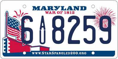 MD license plate 6AU8259