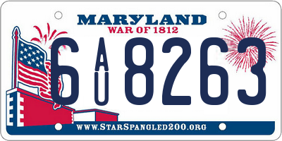 MD license plate 6AU8263