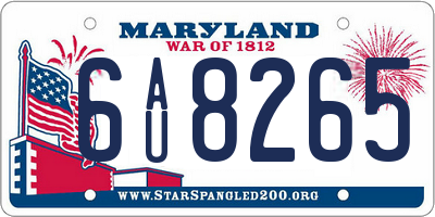 MD license plate 6AU8265