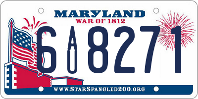 MD license plate 6AU8271