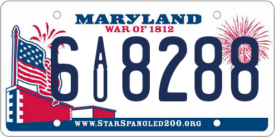 MD license plate 6AU8288