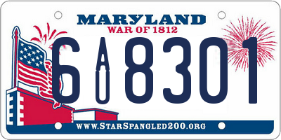 MD license plate 6AU8301