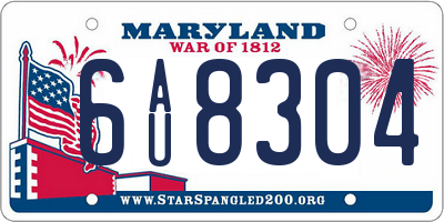 MD license plate 6AU8304