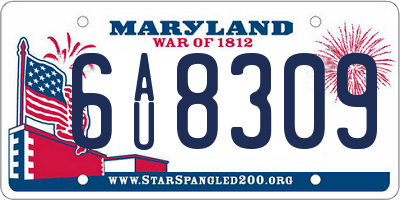 MD license plate 6AU8309