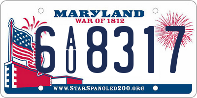 MD license plate 6AU8317