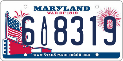 MD license plate 6AU8319