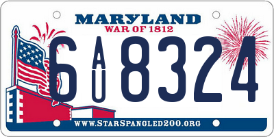 MD license plate 6AU8324