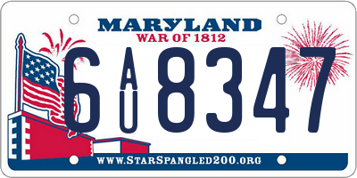 MD license plate 6AU8347