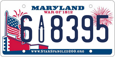 MD license plate 6AU8395
