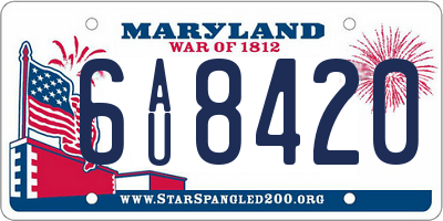 MD license plate 6AU8420