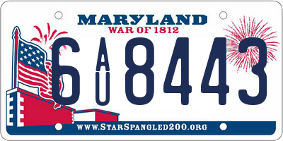 MD license plate 6AU8443