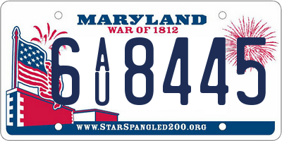 MD license plate 6AU8445