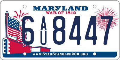 MD license plate 6AU8447