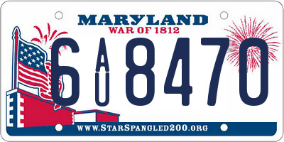 MD license plate 6AU8470