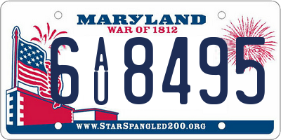 MD license plate 6AU8495