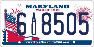 MD license plate 6AU8505