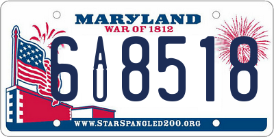 MD license plate 6AU8518