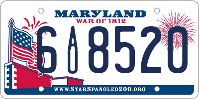 MD license plate 6AU8520